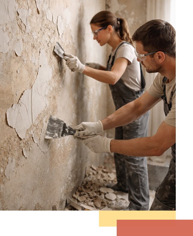 Снятие старой шпаклевки и подготовка поверхностей в Коврове