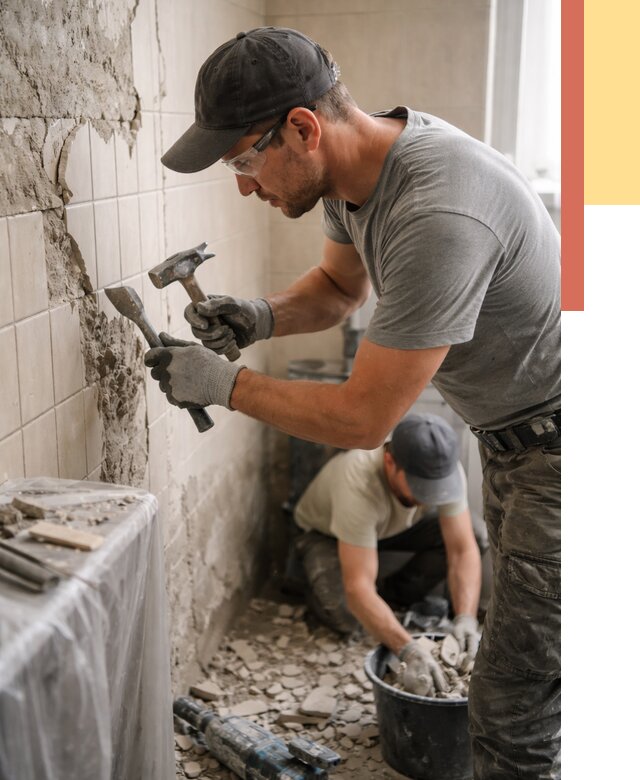 Демонтаж плитки со стен в Коврове от 870 руб. — быстро и недорого | ОТДЕЛОЧНИК-Квр