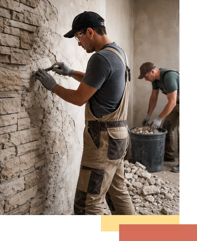 Демонтаж декоративного камня в Коврове профессионально и безопасно