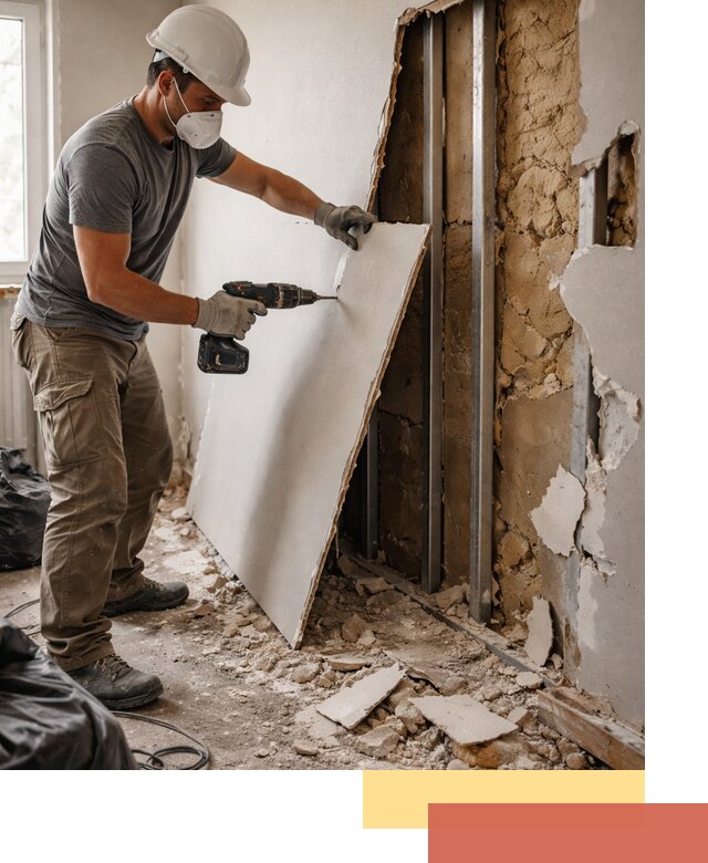 Демонтаж гипсокартона со стен в Коврове качественно и быстро