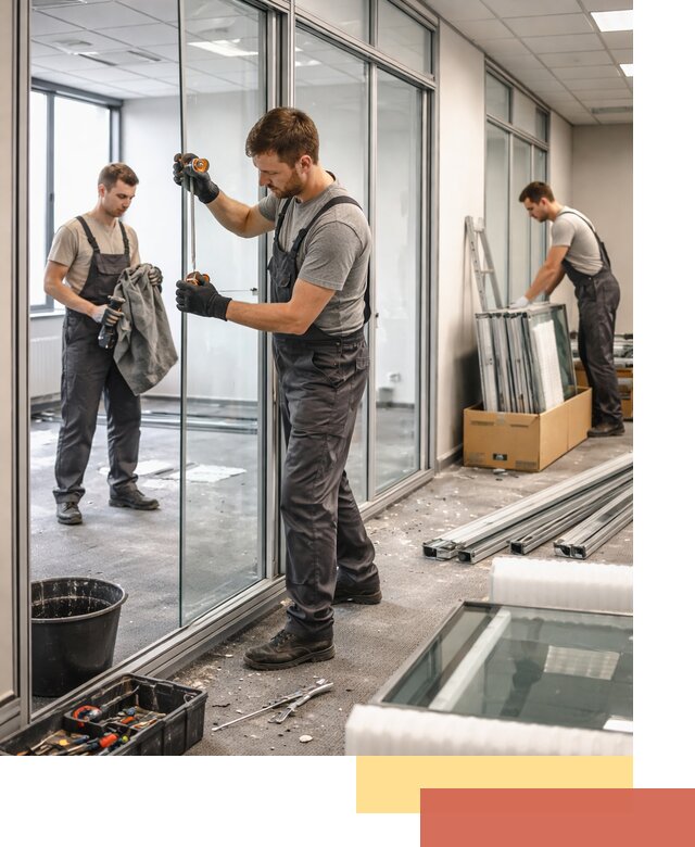 Демонтаж стеклянных перегородок в Коврове быстро и безопасно