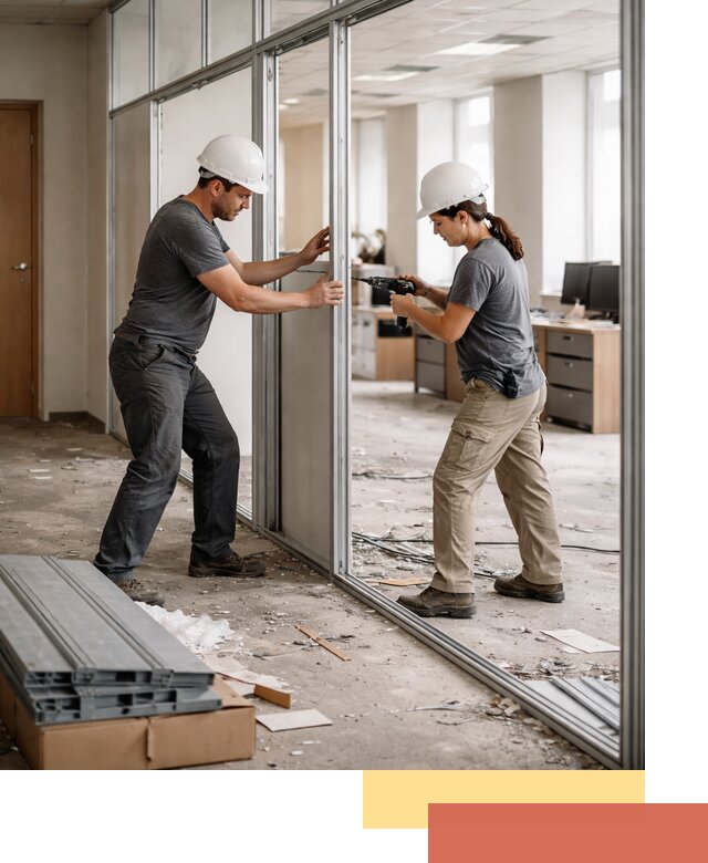 Демонтаж алюминиевых перегородок в Коврове быстро и аккуратно