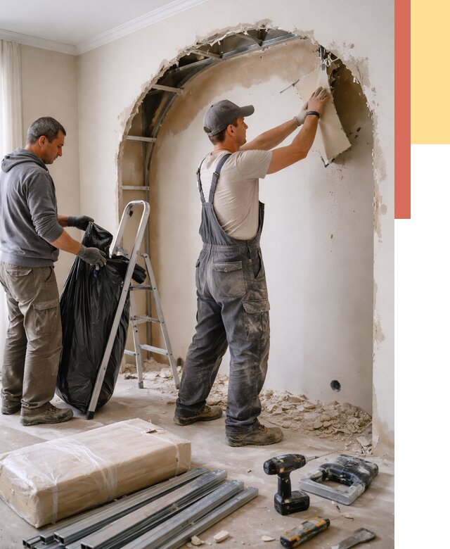 Демонтаж арки из гипсокартона в Коврове от 3581 руб. — услуги под ключ | ОТДЕЛОЧНИК-Квр