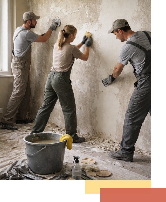 Очистка стен от клея и грунтовки в Коврове качественно и быстро