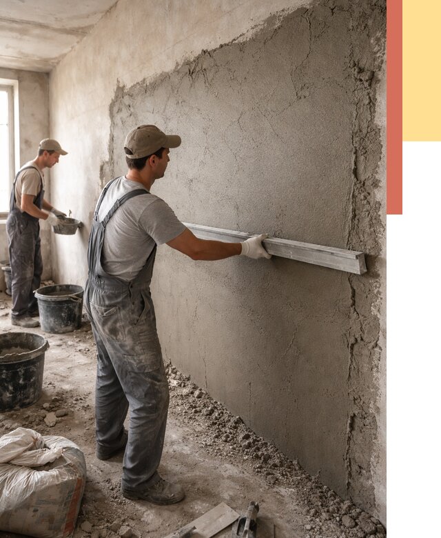 Цементная штукатурка стен в Коврове от 4604 руб/м2 — быстро и недорого | ОТДЕЛОЧНИК-Квр