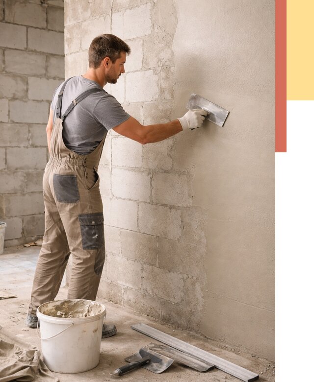 Штукатурка стен из газобетона в Коврове от 2149 руб./м2 — быстро и недорого | ОТДЕЛОЧНИК-Квр