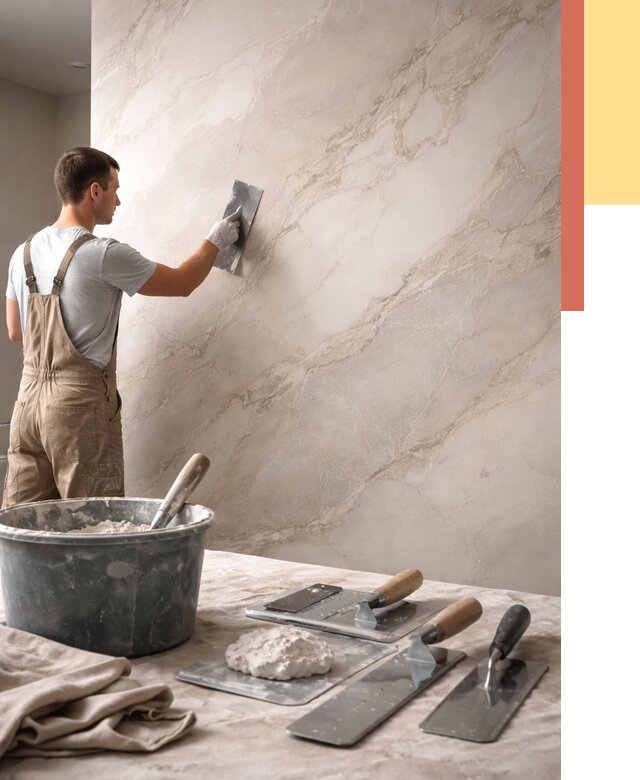 Декоративная штукатурка под мрамор в Коврове от 2865 руб./м² — быстро и недорого | ОТДЕЛОЧНИК-Квр