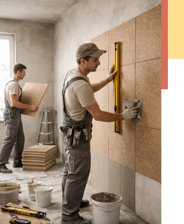 Монтаж пробковых панелей на стены в Коврове от 3581 руб. — ОТДЕЛОЧНИК-Квр