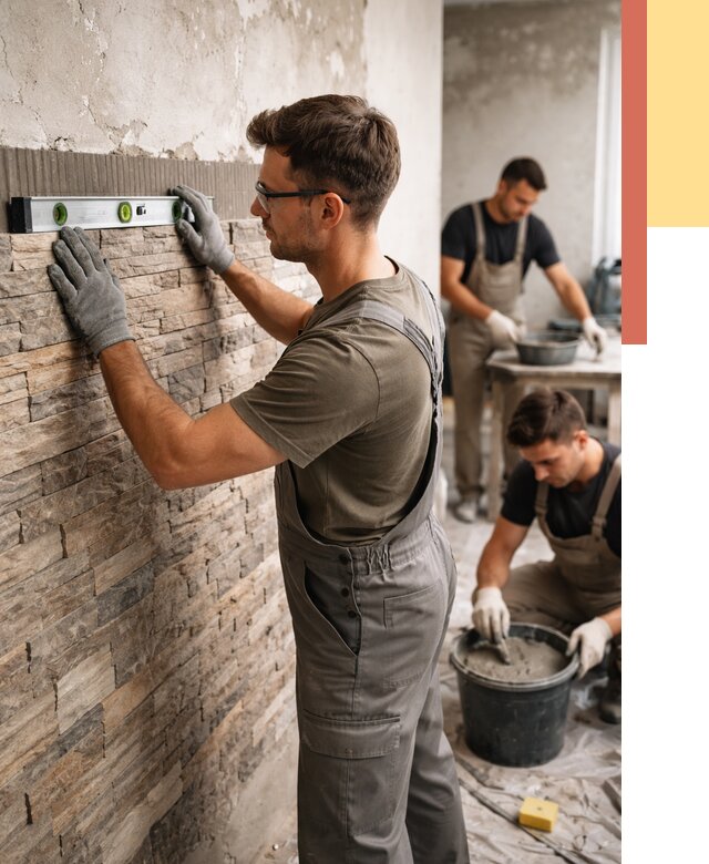 Монтаж искусственного камня в Коврове от 4604 руб. под ключ | ОТДЕЛОЧНИК-Квр