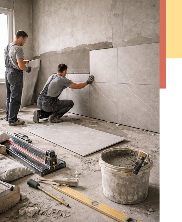 Облицовка стен керамогранитом в Коврове от 4297 руб./м² — услуги под ключ | ОТДЕЛОЧНИК-Квр