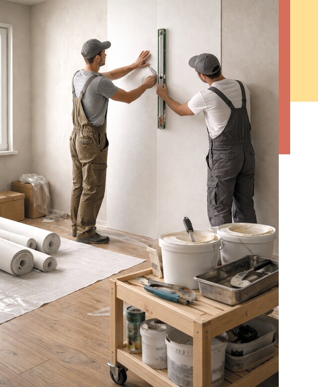 Поклейка стеклообоев в Коврове от 6651 руб. за м2 — быстро и недорого | ОТДЕЛОЧНИК-Квр