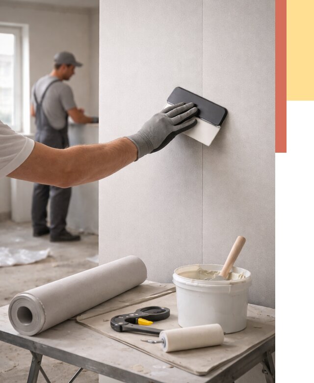 Поклейка обоев под покраску в Коврове от 3581 руб. за м2 | ОТДЕЛОЧНИК-Квр