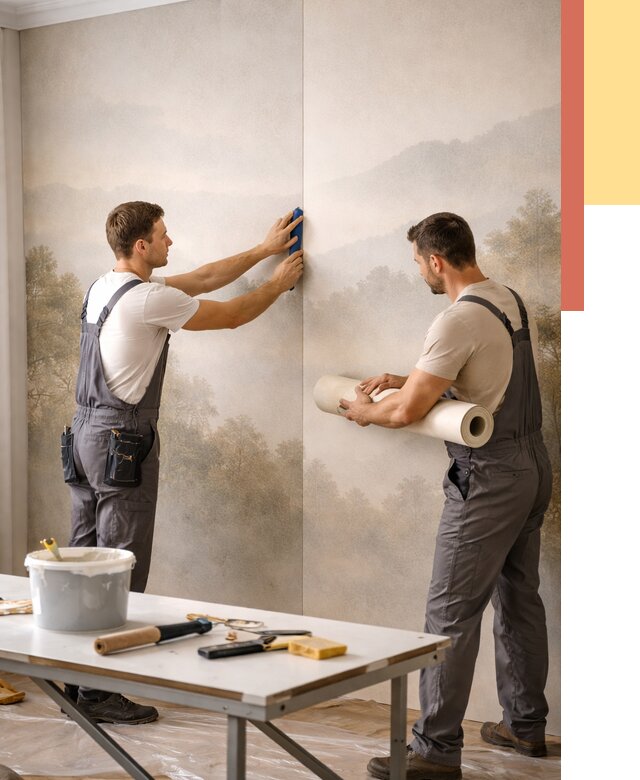 Поклейка фотообоев в Коврове от 8697 руб/м² — быстро и недорого | ОТДЕЛОЧНИК-Квр