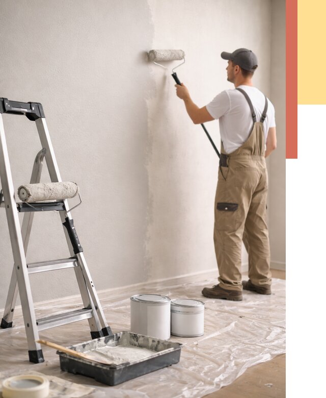 Покраска стен латексной краской в Коврове от 4604 руб. за м2 | ОТДЕЛОЧНИК-Квр