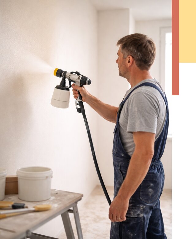 Покраска стен краскопультом в Коврове от 7674 руб. — механизированная покраска | ОТДЕЛОЧНИК-Квр