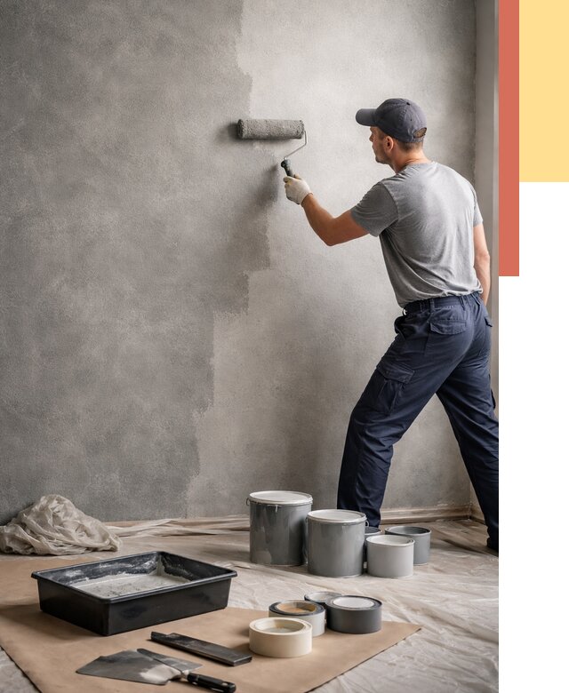 Покраска стен под бетон в Коврове от 665 руб. за м2 — быстро и недорого | ОТДЕЛОЧНИК-Квр