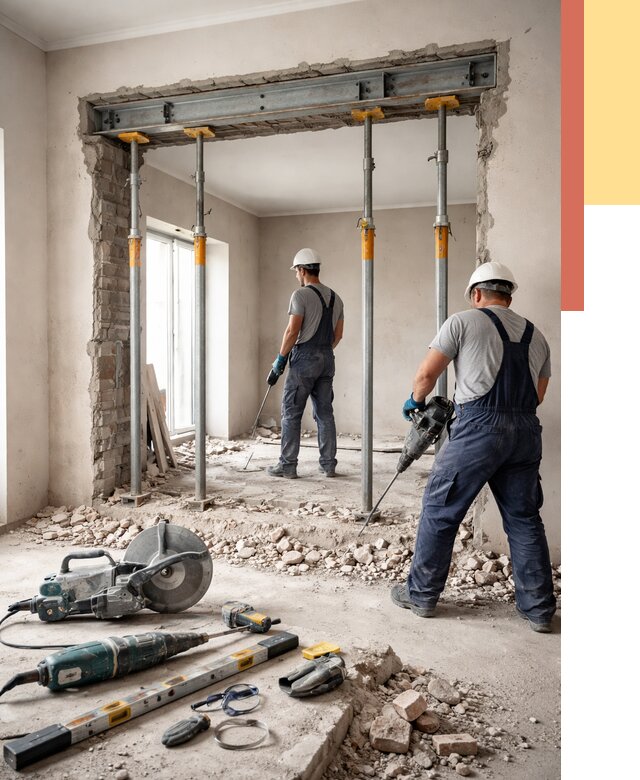 Прорезка проема в стене в Коврове от 4604 руб. — быстро и недорого | ОТДЕЛОЧНИК-Квр