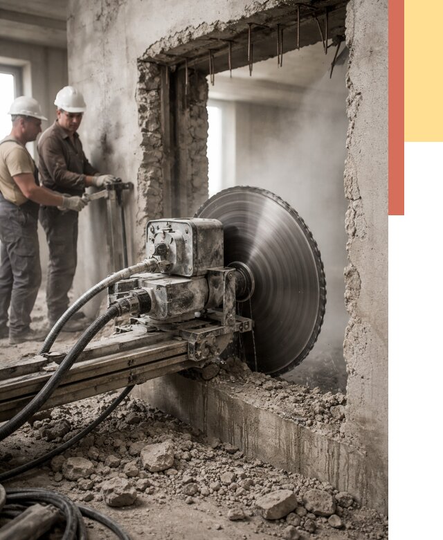 Алмазная резка проемов в Коврове от 4604 руб. быстро и недорого | ОТДЕЛОЧНИК-Квр