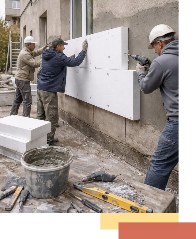 Утепление наружных стен пенопластом в Коврове