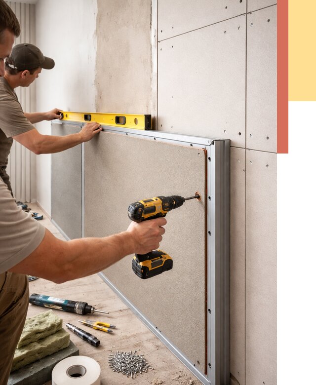 Шумоизоляция стен панелями ЗИПС в Коврове от 2251 руб./м² под ключ | ОТДЕЛОЧНИК-Квр