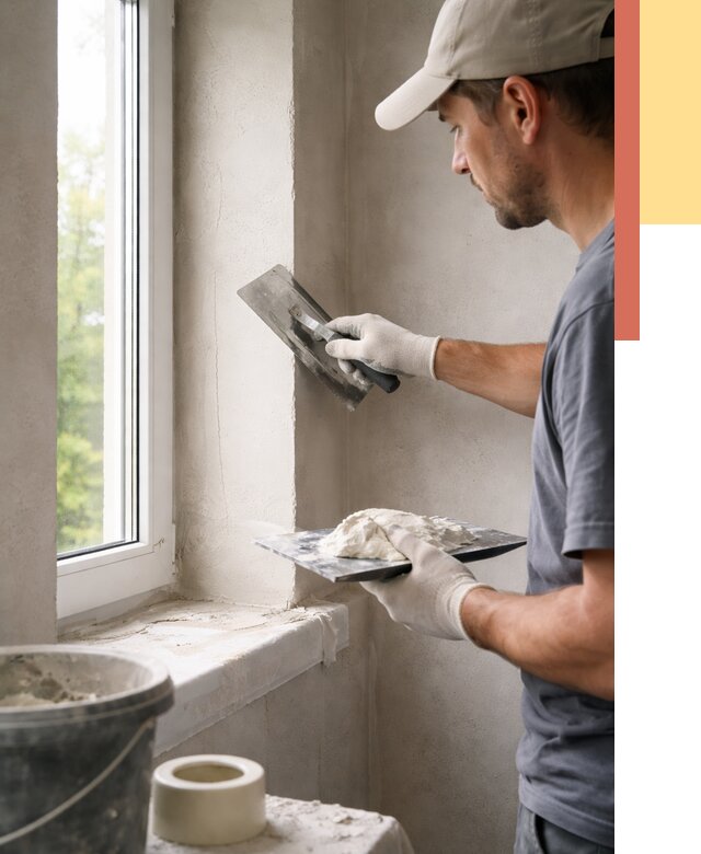 Штукатурка откосов в Коврове от 4604 руб/м² — услуги и выравнивание под ключ | ОТДЕЛОЧНИК-Квр