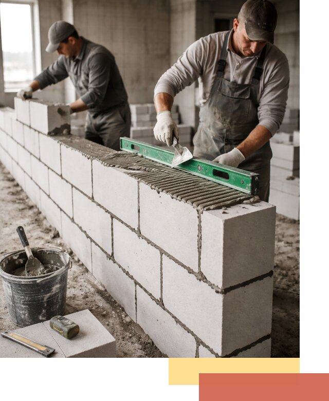 Кладка перегородок из газобетона в Коврове быстро и качественно