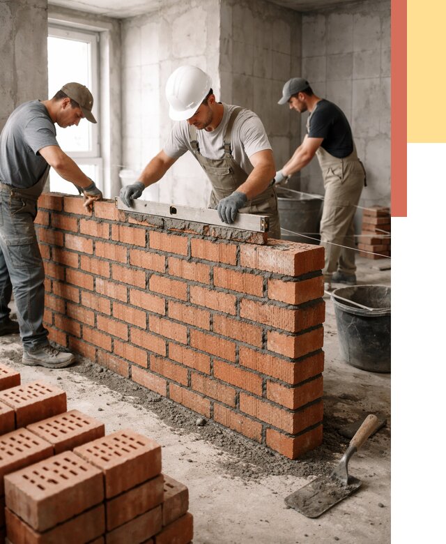 Кладка перегородок из кирпича в Коврове от 3581 руб. за м² | ОТДЕЛОЧНИК-Квр