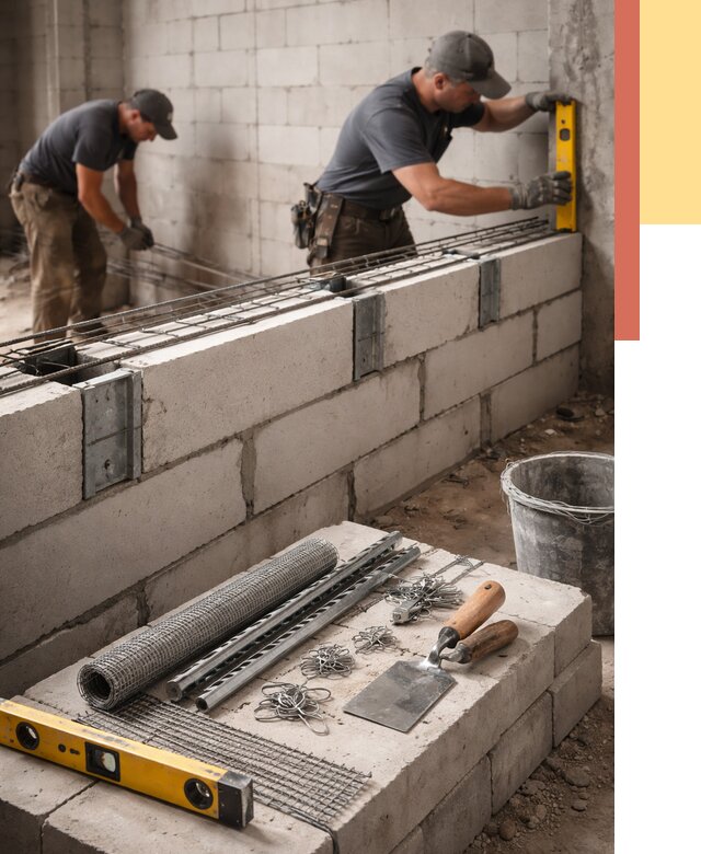Армирование кладки перегородок в Коврове от 767 руб. под ключ | ОТДЕЛОЧНИК-Квр