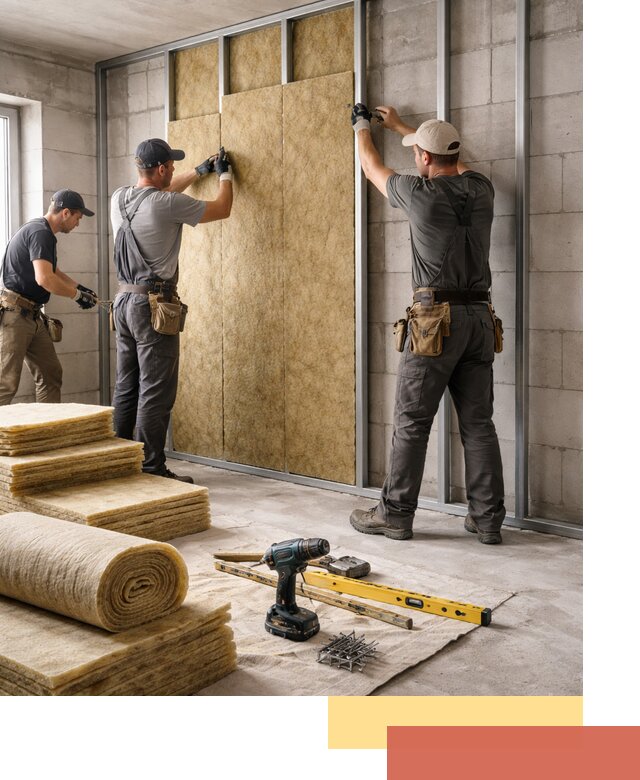 Шумоизоляция перегородок из блоков в Коврове — монтаж и защита шумоизоляцией