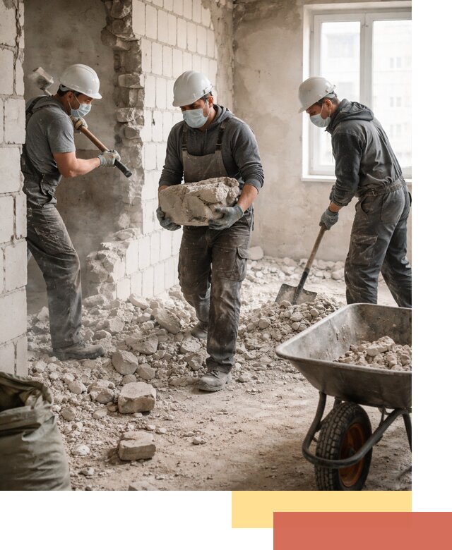 Демонтаж блочных перегородок в Коврове быстро и аккуратно