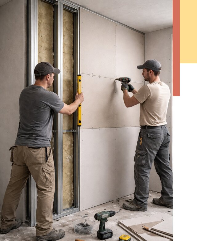 Монтаж двухслойной перегородки из гипсокартона в Коврове от 1484 руб. | ОТДЕЛОЧНИК-Квр