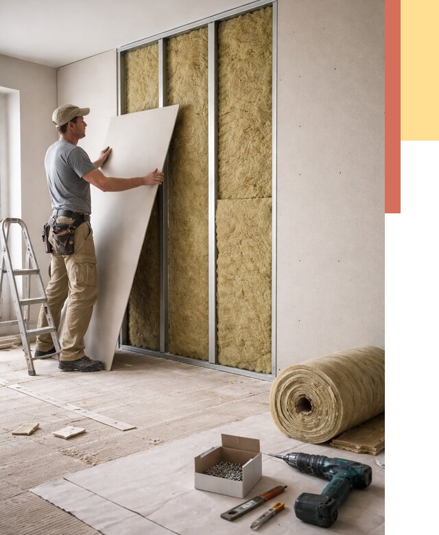 Перегородка из гипсокартона с шумоизоляцией в Коврове от 3192 руб. | ОТДЕЛОЧНИК-Квр