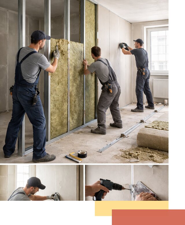 Перегородка из гипсокартона с шумоизоляцией в Коврове — монтаж под ключ