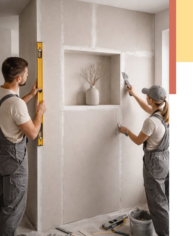 Перегородка из гипсокартона с нишей в Коврове от 3325 руб. под ключ | ОТДЕЛОЧНИК-Квр