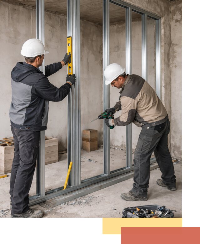 Монтаж каркаса перегородки из профиля в Коврове