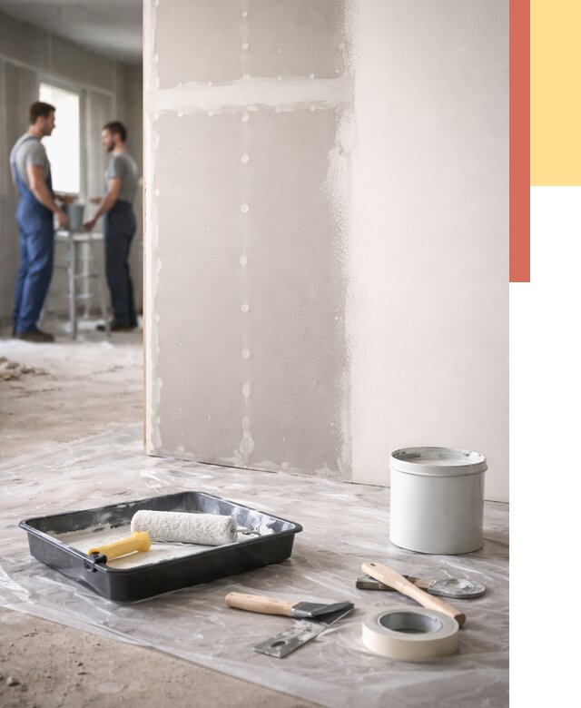 Покраска перегородок из гипсокартона в Коврове от 4604 руб. под ключ | ОТДЕЛОЧНИК-Квр