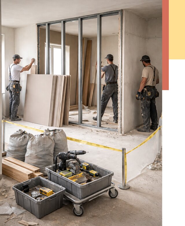 Перенос гипсокартонной перегородки в Коврове под ключ от 4604 руб. | Демонтаж и монтаж – ОТДЕЛОЧНИК-Квр