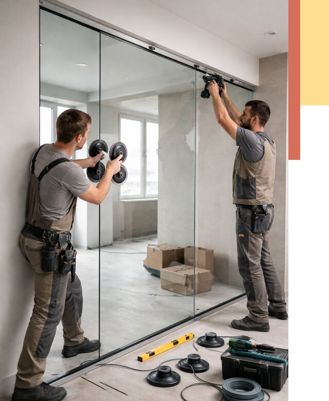 Монтаж стеклянных перегородок в Коврове от 6651 руб. | ОТДЕЛОЧНИК-Квр