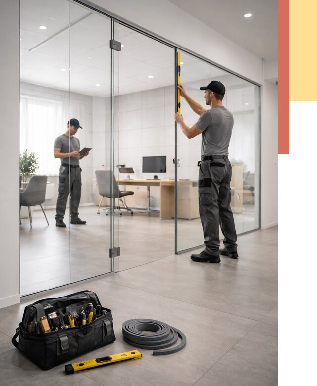 Цельностеклянные перегородки под ключ в Коврове от 9720 руб. — монтаж и цены | ОТДЕЛОЧНИК-Квр