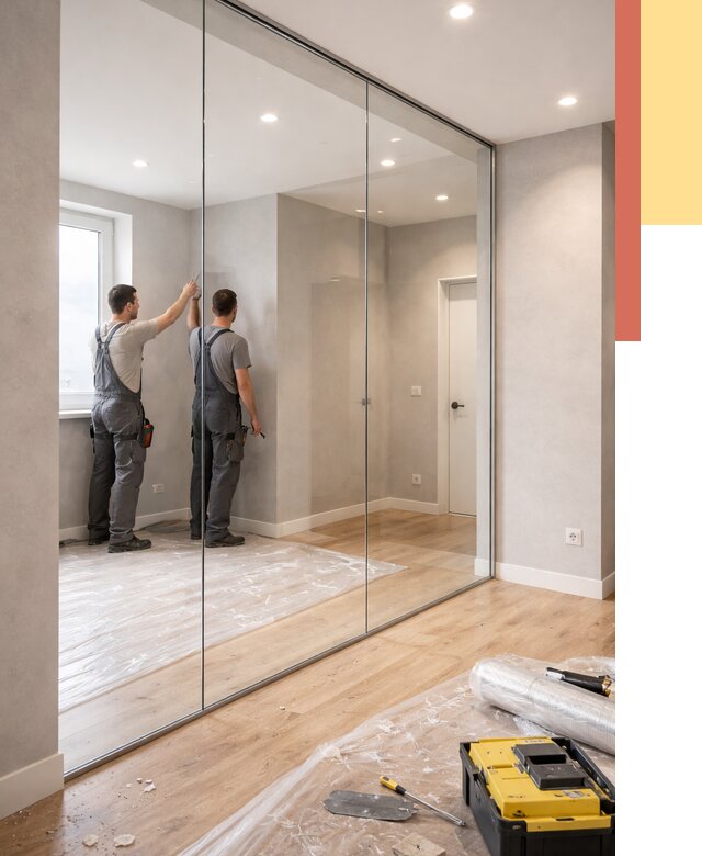 Безрамные стеклянные перегородки в Коврове — монтаж от 9720 руб. | ОТДЕЛОЧНИК-Квр