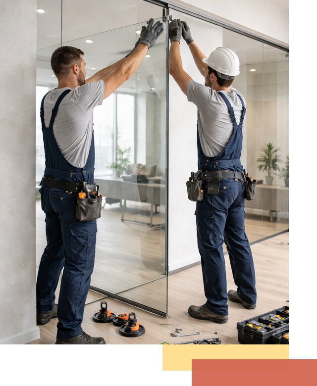 Безрамные стеклянные перегородки под ключ в Коврове