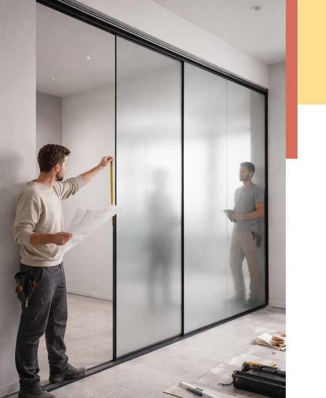 Матовые стеклянные перегородки в Коврове от 8697 руб. — монтаж и установка | ОТДЕЛОЧНИК-Квр