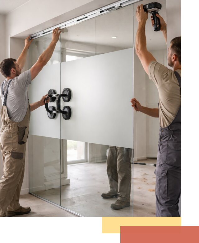 Матовые стеклянные перегородки под ключ в Коврове