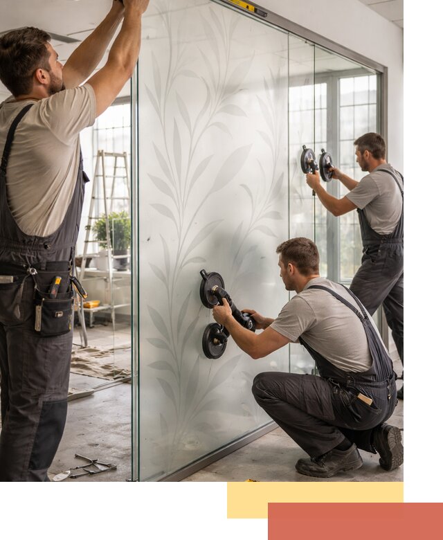 Стеклянные перегородки с рисунком на заказ в Коврове