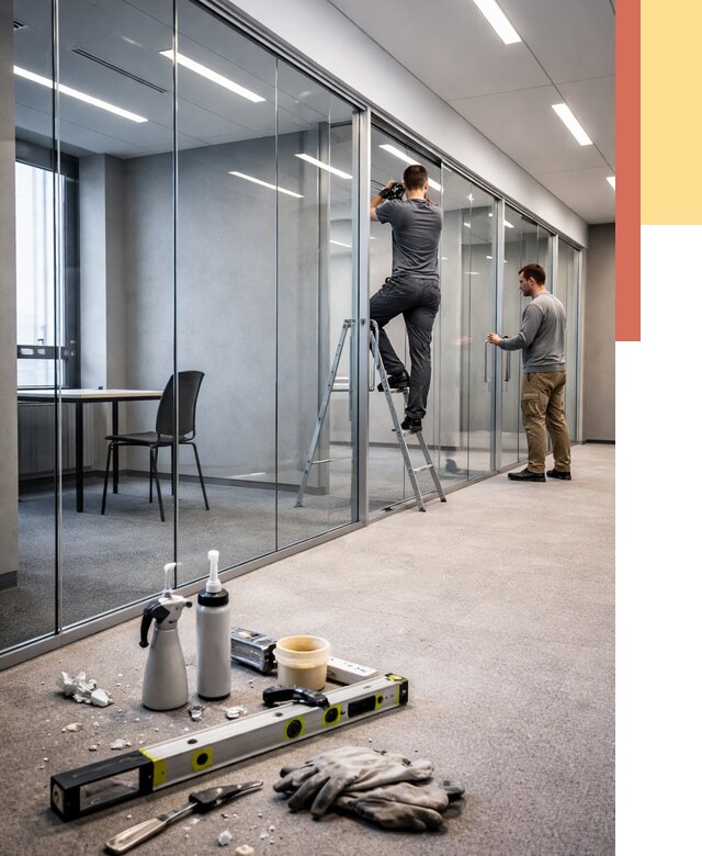 Стеклянные офисные перегородки в Коврове от 8697 руб. — монтаж и установка | ОТДЕЛОЧНИК-Квр