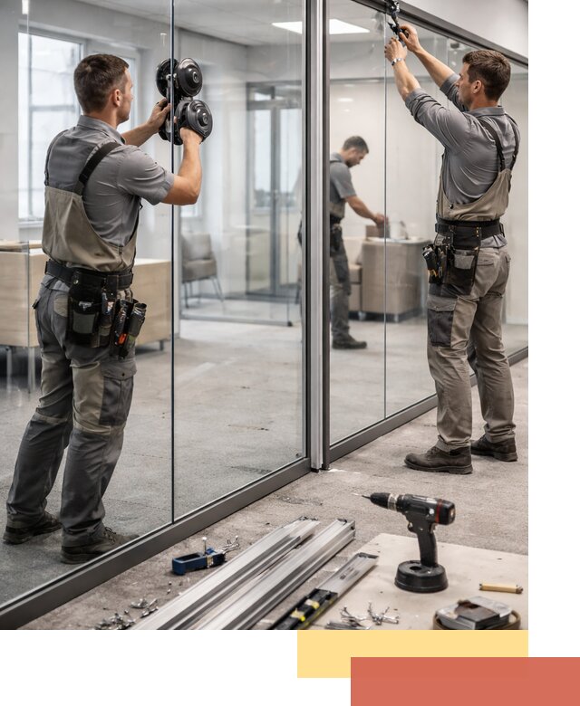 Стеклянные офисные перегородки под ключ в Коврове