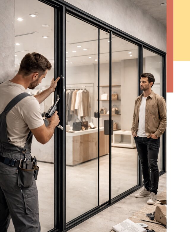 Стеклянные перегородки для магазинов в Коврове от 8390 руб. под ключ | ОТДЕЛОЧНИК-Квр