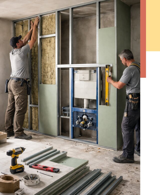 Установка сантехнических перегородок в Коврове от 8697 руб. | ОТДЕЛОЧНИК-Квр