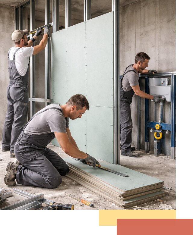 Монтаж и ремонт сантехнических перегородок в Коврове