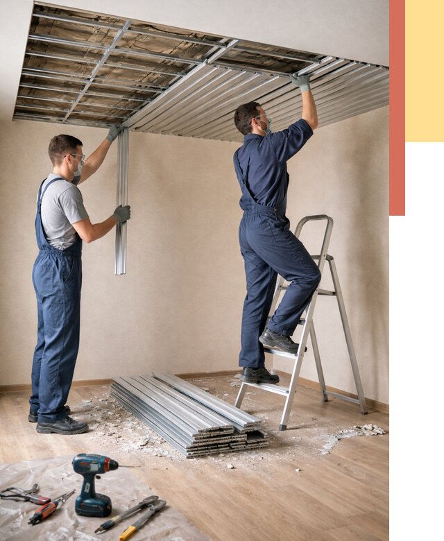 Демонтаж реечного потолка в Коврове от 4604 руб. быстро и недорого | ОТДЕЛОЧНИК-Квр